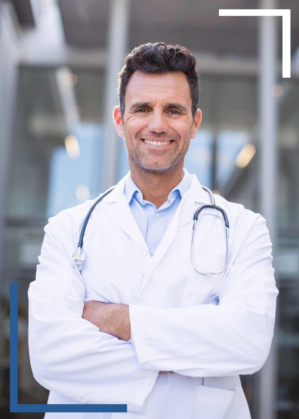 Provider with crossed arms